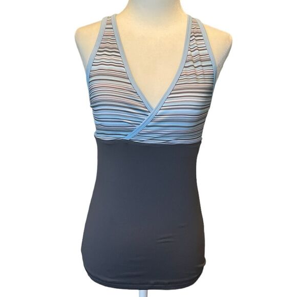 Champion Racerback Workout Spandex Wrap V Neck Tank Top Shirt - Picture 1 of 2